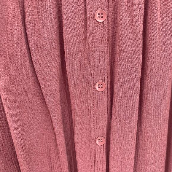 Frye Women's Dusty Rose Pink Button Front Midi Dress Size Medium - Picture 8 of 11